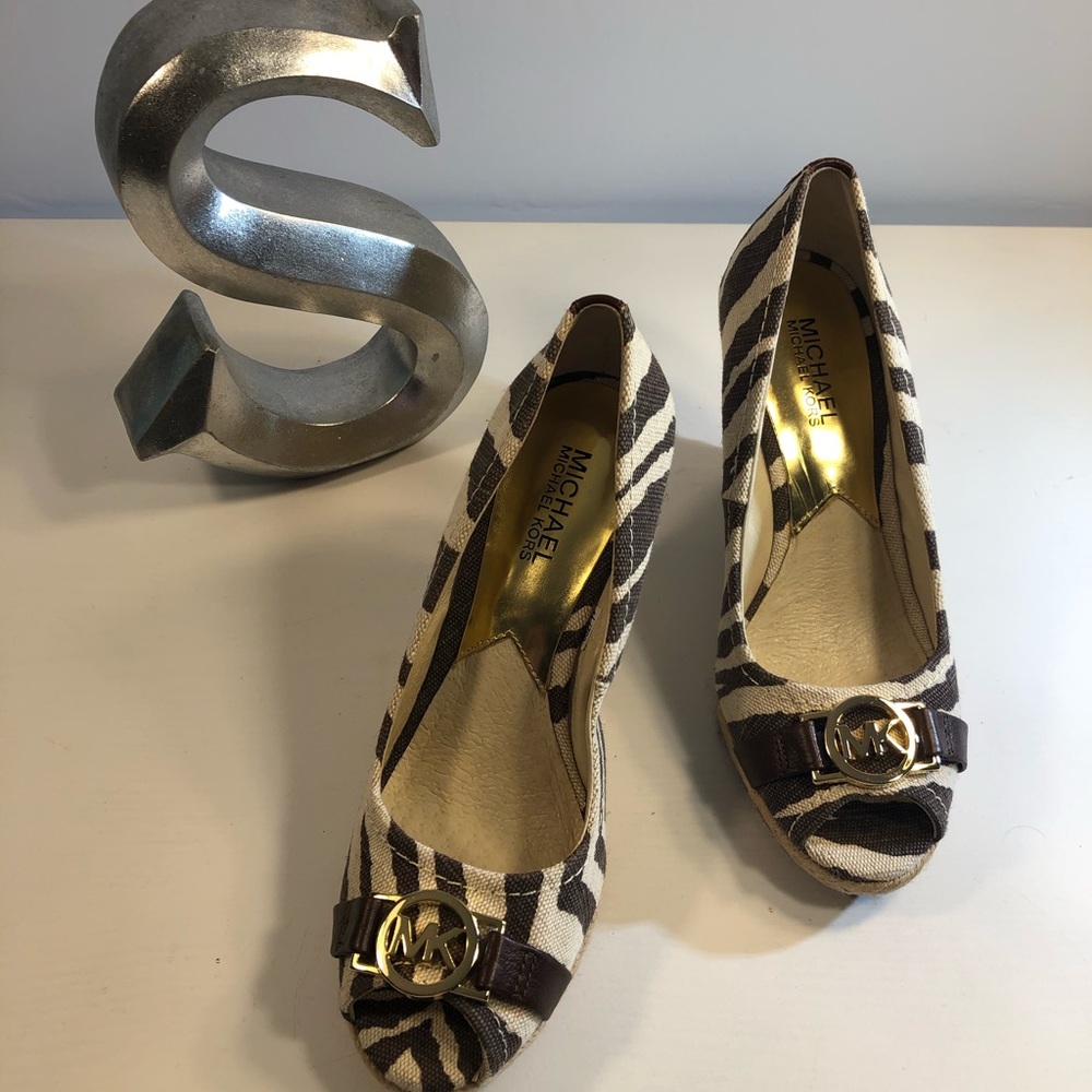 Michael Kors Zebra Print Wedge Espadrilles size7